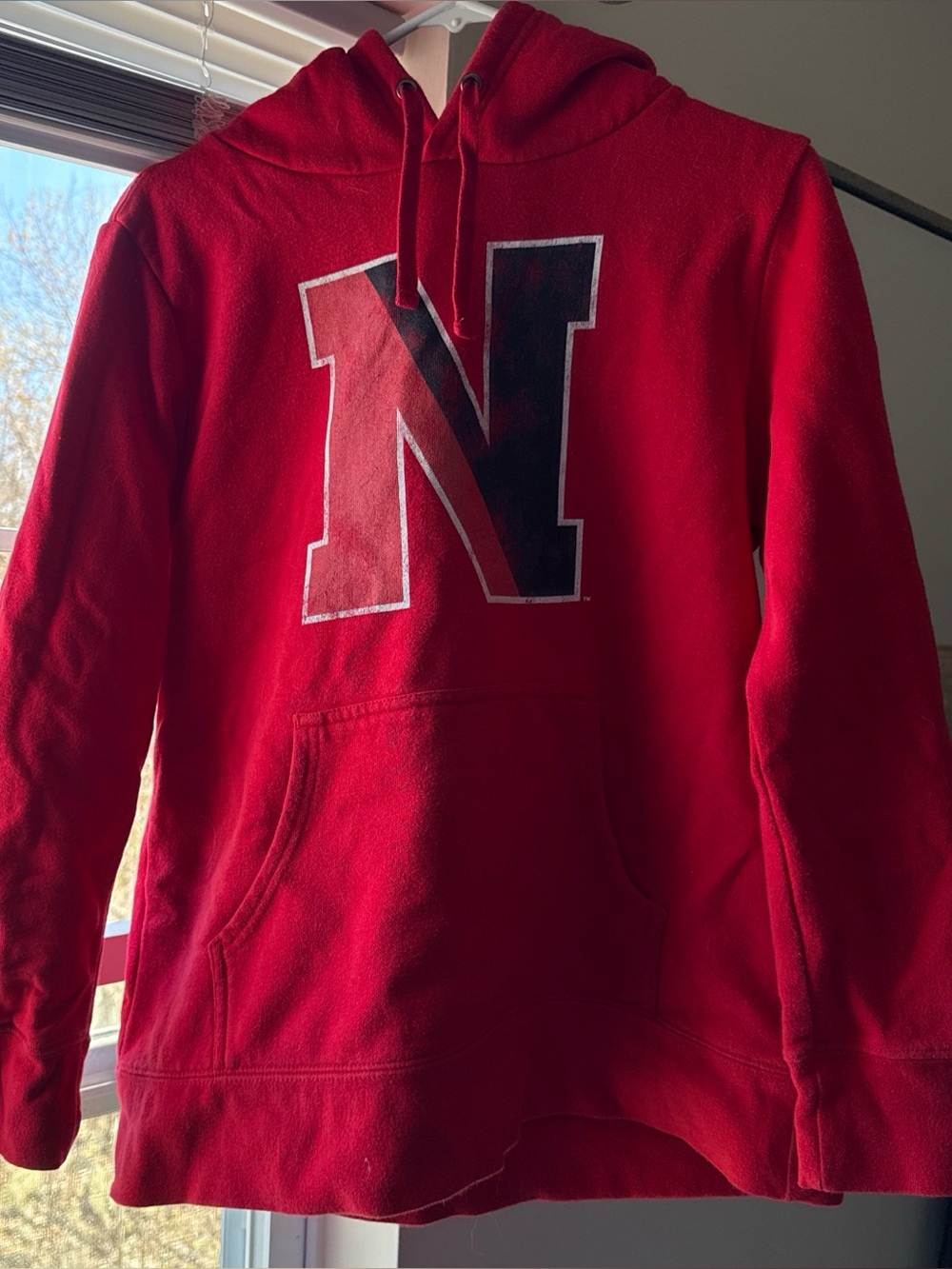 Fanatics Red Hooded Sweatshirt with Black 'N' Logo